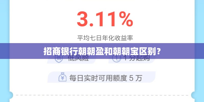 招商银行朝朝盈和朝朝宝区别? 招商银行朝朝盈和朝朝宝区别?