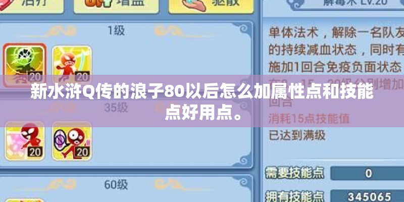 新水浒Q传的浪子80以后怎么加属性点和技能点好用点。
