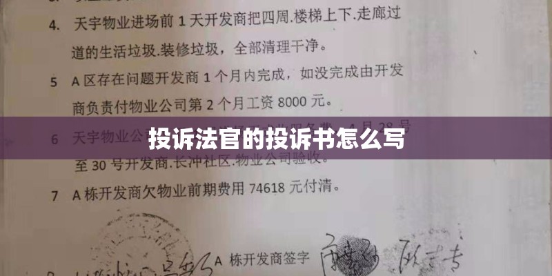 投诉法官的投诉书怎么写