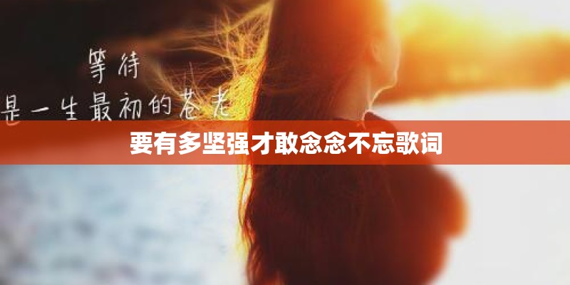 要有多坚强才敢念念不忘歌词