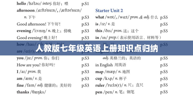 人教版七年级英语上册知识点归纳