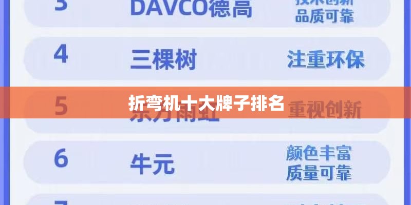 折弯机十大牌子排名 折弯机十大牌子排名