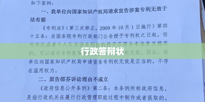 行政答辩状 行政答辩状